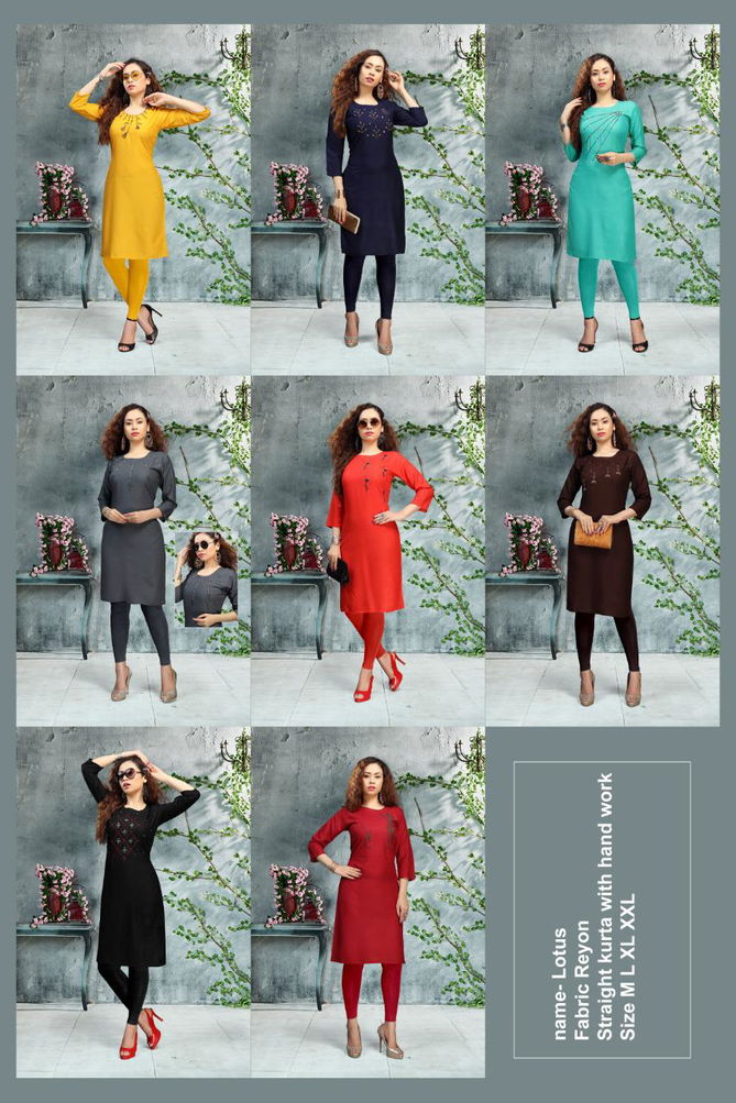 Ft Lotus Simple Latest Designer fancy Ethnic Regular Wear Kurtis Collection
